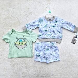 New with tag unisex baby girl or boy Grogu baby Yoda summer outfit various sizes